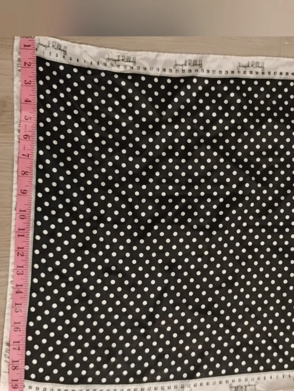 Vintage 1980s 1990s Joseph Ribkoff Novelty Tape Measure Polka Dot Scarf